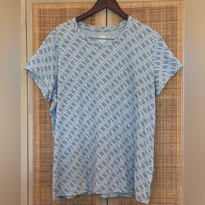 Victoria’s Secret PINK Patterned Blue Tee, Size XXL, NWOT